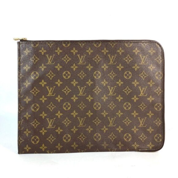 LOUIS VUITTON  Monogram Poshe Document Bag pouch case Clutch bag - Picture 1 of 12
